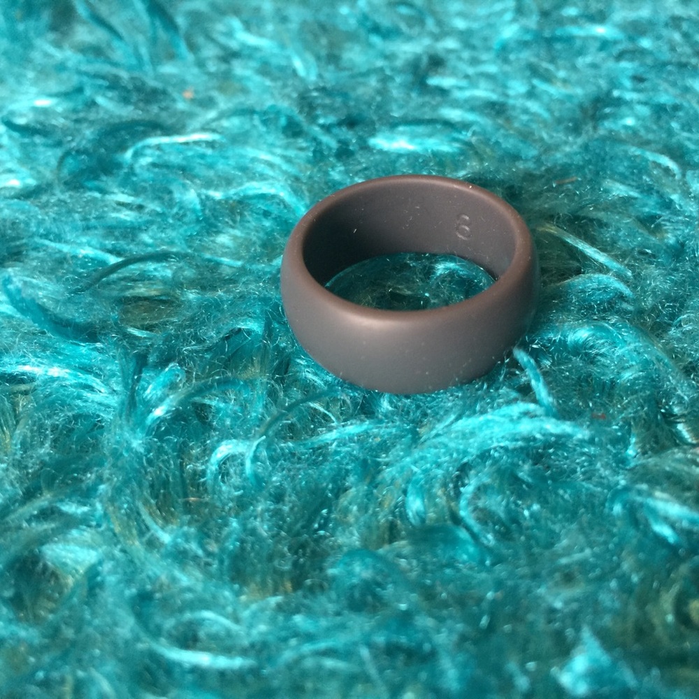 Charcoal rubber silicone wedding band